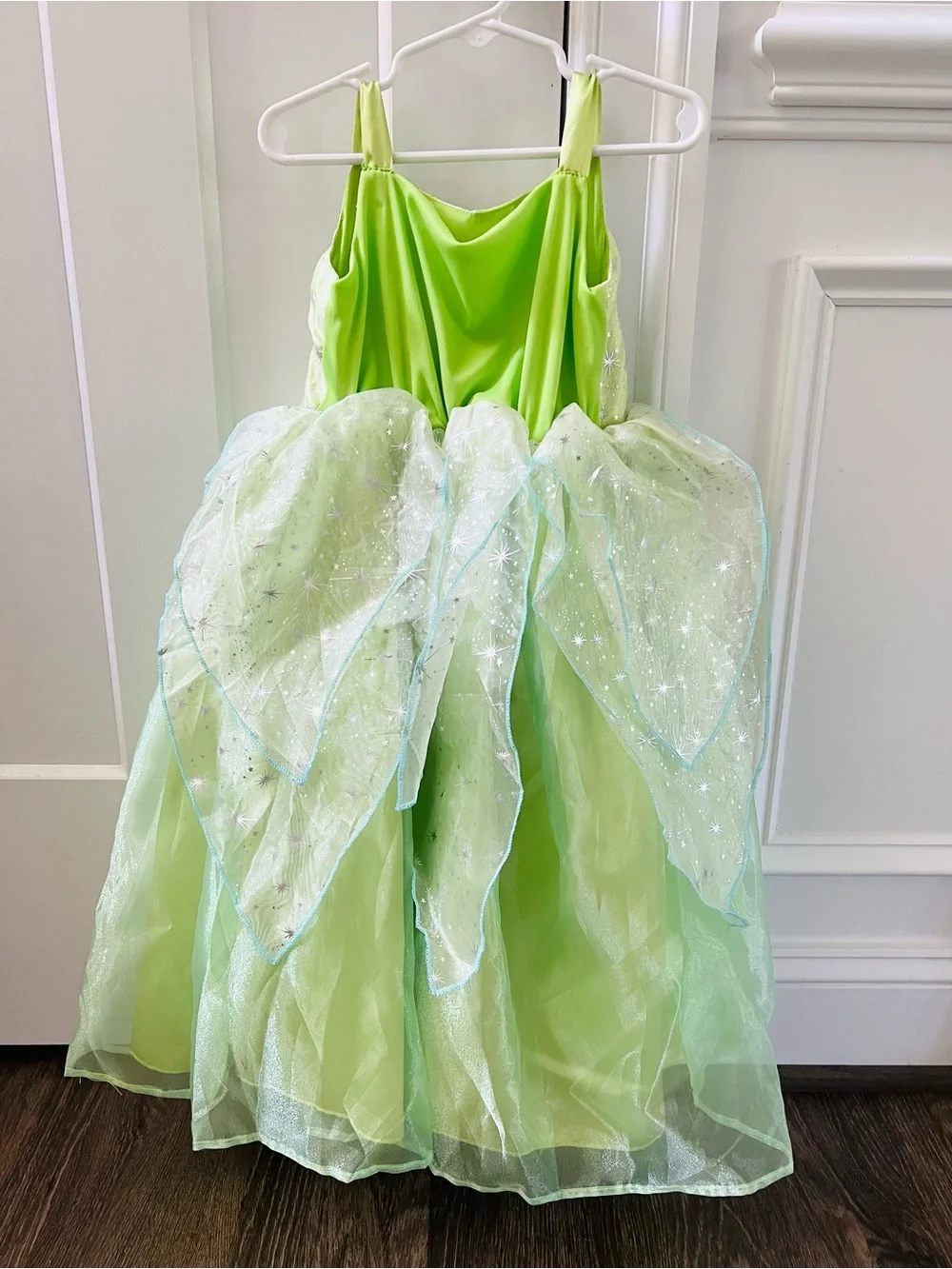 Disney Princess Tiana Deluxe Light-Up Costume Dress Green Fairly Dress Size 110